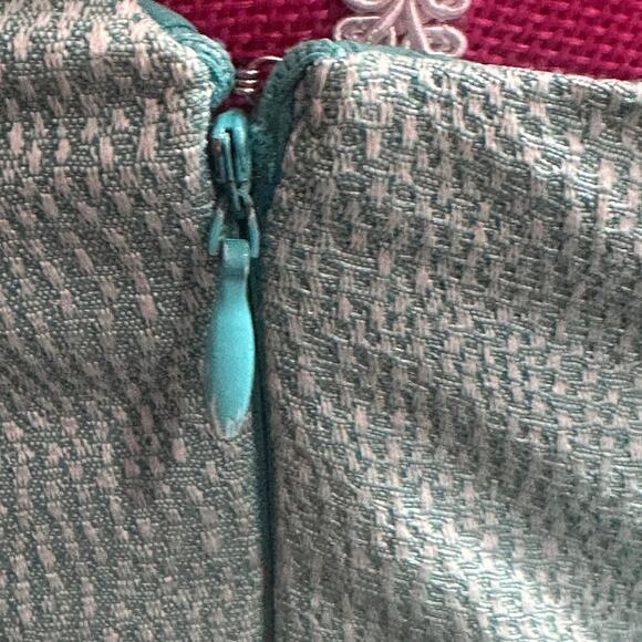 Anthropologie Erin Fetherstone Tiffany Blue Bow Back Party Dress EUC - Picture 3 of 5